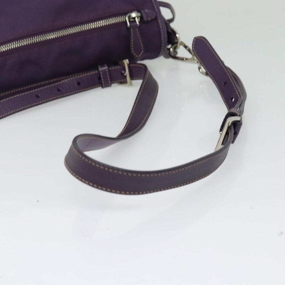 Authentic PRADA Shoulder Bag Nylon Purple Silver - Picture 14 of 16